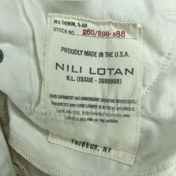 Nili‎ Lotan Women's 26 Khaki Mid Rise Wallpaper Print Crop Skinny Jeans - Picture 5 of 6